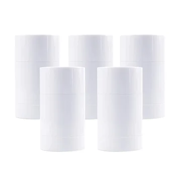 5 Adet 50ML Beyaz Twist-up Deodorant Tüp Konteyner Boş Plastik Yuvarlak Şekil Alt Dudak Balsamı Tüpleri Deodorant Tüp DIY Seyahat İçin 2