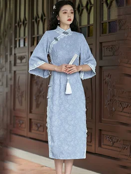 Tarzı Oryantal Etek Geleneksel Çin Qipao Akşam Elbise Performans Cheongsam Cosplay Cheongsam'lar Elbiseler Giyim Robe 3
