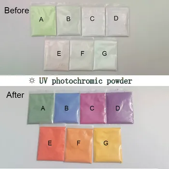 güneş ışığı Altında 10g UV Fotokromik Toz Renk Değişimi Pigmenti ışığa Duyarlı Ters Toz 8