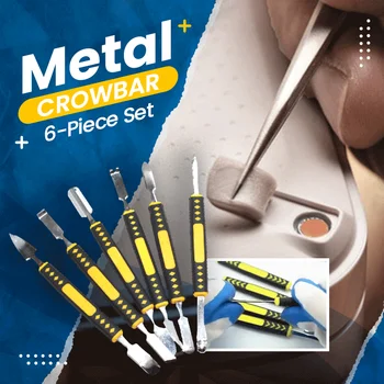 Metal Kazayağı 6 Parçalı Set Küçük Metal Spudger Pry Açılış onarım aletleri seti Cep Telefonu için Metal Kazayağı levye Dropshipping 7