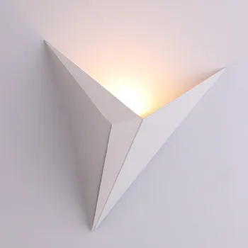 Duvar lambası, Modern Minimalist üçgen şekli 3 W AC85-265V basit aydınlatma iskandinav tarzı kapalı duvar lambaları oturma odası banyo ışık 19