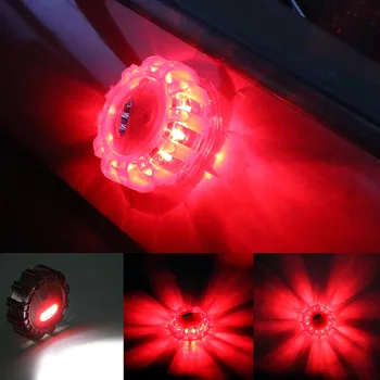 Acil elektronik flaş ışıkları yuvarlak uyarı işareti LED acil araba ışıkları uyarı lambası Güvenlik Barikat ışığı evrensel 18
