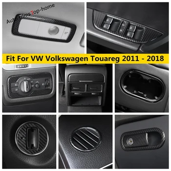 Pencere Asansör Başkanı İşık Hava AC Havalandırma Su Bardağı Paneli Kapak Trim ABS Karbon Fiber Aksesuarları VW Volkswagen Touareg İçin 2011 - 2018 3