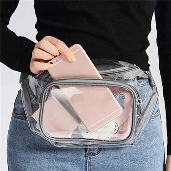 Kadın Pvc Bel fanny paketi bel çantası Kalça bel çantası Şeffaf Şeffaf Göğüs Çantası 2022 Çanta Plaj Seyahat Muz Kalça Fermuar bel çantası 1