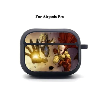 AirPods Pro Kulaklık çantası Anime ONE PUNCH-MAN AirPods Pro kılıf Kapak Apple Yumuşak Silikon Bluetooth Koruyucu kulaklık kutusu 9