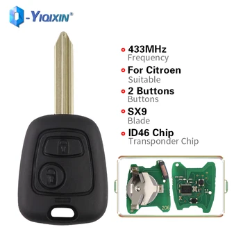 YIQIXIN 2 Düğmeler Uzaktan Araba Anahtarı 433MHz ID46 Çip Citroen C1 C2 C3 Berlingo Saxo XSARA Araç Kontrol Alarmı SX9 Bıçak Otomatik