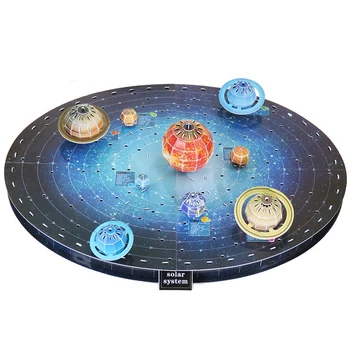 146 Adet 3D Güneş Sistemi Bulmaca Seti Gezegen Kurulu Oyunu Kağıt DIY Yapboz Öğrenme ve Eğitim Bilimi Oyuncak çocuklar için doğum günü hediyesi 9