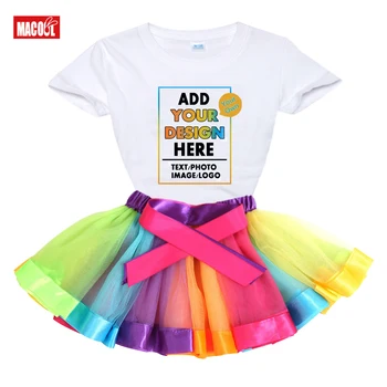 Kendi Tasarım Özel Elbise Bebek Kız Doğum Günü Elbise Gökkuşağı Çocuklar Elbiseler 3 4 5 Yıl Çocuk Rahat Küçük Kızlar Özel Parti 9