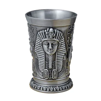 30ML Antik Mısır Metal Shot Cam Bar Ev Kokteyl Likör Bakır Bardak Kısa şarap bardakları Firavun Kleopatra Rameses Ra Tanrı 12