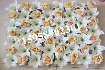 SPR Ücretsiz şampanya beyaz mix renk düğün çiçek duvar Yapay ipek gül zemin masa çiçek dekoratif pazar dekorasyon 18