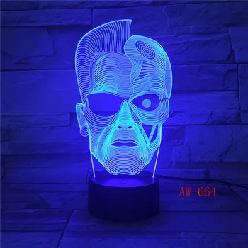 Tek Gözlü Kişi 7 Renk Değiştirilebilir 3D Gece Lambası Görsel LED Dokunmatik USB Masa Lambası Ev Atmosfer Lamba Çocuk Oyuncak Hediye AW-664 19