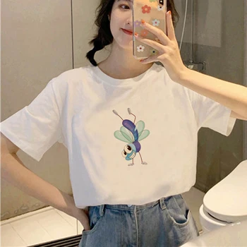 Güzel Yusufçuk baskılı tişört Moda kadın Üst grafikli tişört kadın Kawaii Camisas T-shirt Gömlek Bayan Bayanlar