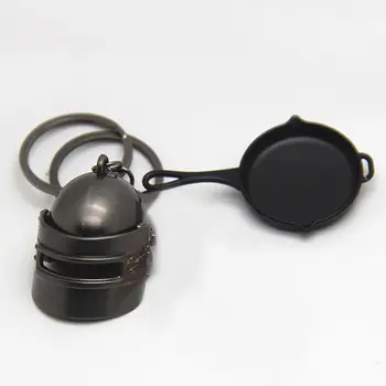 3D Moda PUBG Yemek Tavuk Anahtar halka kolye Savaş kızartma tavası Kask Anahtarlık Takı DropShipping 8