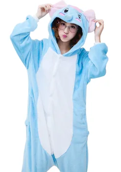 Yetişkinler Kigurumi Fil Pijama Setleri Pijama Pijama Hayvan Takım Elbise Cosplay Kadınlar Kış Konfeksiyon Sevimli Hayvan Kış Kostüm 13