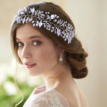 HP290 Avrupa Düğün Gelin saç aksesuarları Şapkalar Kadın Balo Abiye Kafa Bandı Saç Aksesuarı Kız Tatil Hediye 2