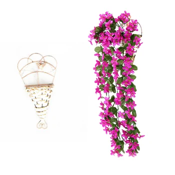 Menekşe yapay çiçek Sepeti Parti Dekorasyon Simülasyon sevgililer Günü Düğün Duvar Asılı Sepet Orkide Çiçek Sepeti 19