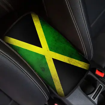 Jamaika Bayrağı Baskı Rahat Araba Merkezi Konsol Kapak Erkekler için Dayanıklı Araba Merkezi Kapağı Yeni Araba Aksesuarları 1