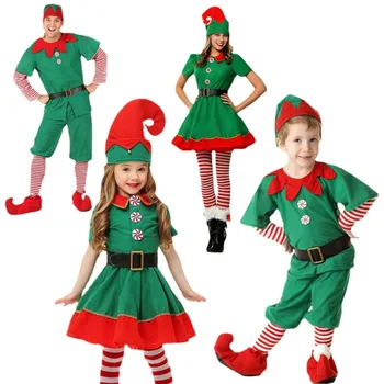 2022 yeşil Elf Kız noel Kostüm Festivali Noel Baba Kızlar için Yeni Yıl çocuk giyim süslü elbise noel partisi elbisesi 10