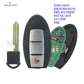 Remtekey S180144105 akıllı araba anahtarı Nissan Rogue için 2016 2017 2018 3 düğme 433mhz 4A çip araba anahtarı KR5S180144106