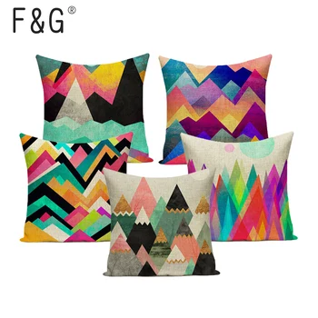 Geometrik Soyut Atmak Yastıklar Renkli Yastıkları Dekoratif Sıcak Satış Kapak Yastık Keten Ev Yastıkları Özel Yastık Kılıfı 15