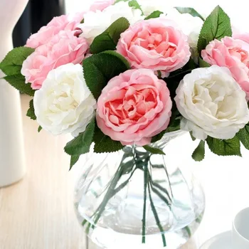 6 Renkler Yapay İpek Tek Gül Çiçek Dekoratif Ev Çiçek DIY Düğün Duvar sevgililer Günü Hediyesi Vazo Olmadan 18