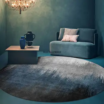150cm Moda Modern Basit Mavi Gri Siyah Degrade Dikiş Oturma Odası Yatak Odası Asılı Sepet Sandalye Yuvarlak Zemin Mat Halı 13