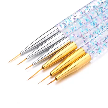 3 Adet Altın / Gümüş Nail Art Liner Fırça seti Hattı cetvel kalemi UV Jel Fırçalar Boyama Araçları tırnak malzemeleri profesyoneller için 2021