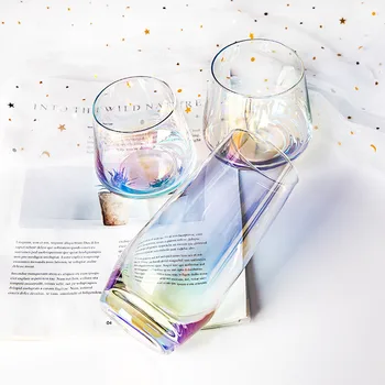 Yaratıcı Renkli Kurşunsuz Kristal Cam Bardak Büyük Kapasiteli Mus Bardak İçecek Suyu Süt Kahve Fincanları viski bardağı Hediyeler 16