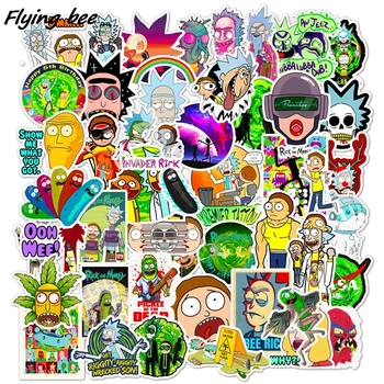 Flyingbee 50 Adet Komik Karikatür Çılgın Bilim Scrapbooking Çıkartmaları Çıkartması Gitar Dizüstü Bagaj Buzdolabı Graffiti Sticker X1193 15