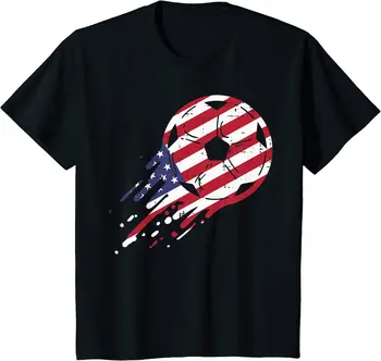 ABD Bayrağı Futbol Amerikan Topu Futbol Fan Erkek Kadın Çocuk T-Shirt 19