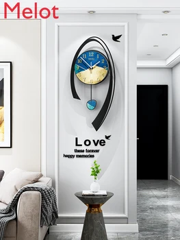 Iskandinav duvar saati Serin Yaratıcı Saatler Oturma Odası Ev Moda Modern Minimalist duvar saati Internet Ünlü Dekorasyon