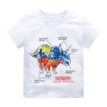 Atlama Metre Yeni Varış Yaz Dinozorlar Baskı Pamuk Kısa Kollu Çocuk T Shirt Moda Bebek Tees Tops Erkek Kız Elbise 16