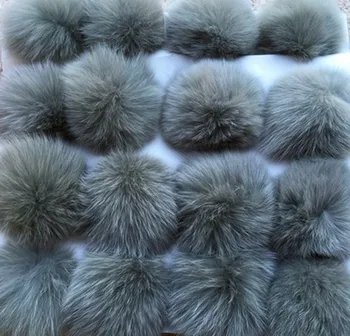 5 adet / grup 10 cm Doğal Gerçek Tilki Kürk Topu Pom Pom Kabarık Hakiki Kürk Ponpon DIY Kış Şapka Skullies Beanies Örme Kap Ponponlar