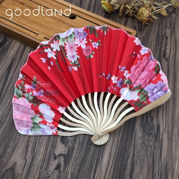 Toptan Ücretsiz nakliye, sıcak satış 100 adet/grup Japon El Yapımı Bambu El Fan Asya Kiraz Çiçeği Baskı Cep Fan Hediye