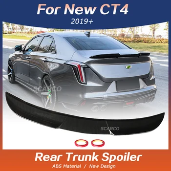 Cadillac için Ct4 Spoiler Parlak Siyah ABS plastik Karbon Fiber Arka Bagaj Dudak Kanat 2019 2020 2021 Araba Trim Vücut Kiti Aksesuarları 16