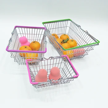 Bebek Çocuk Simülasyon Mini oyuncak alışveriş sepeti Süpermarket Katlanır Arabası El Arabası Komik Oyuncaklar Çocuk Oyuncakları Depolama Sepeti 17