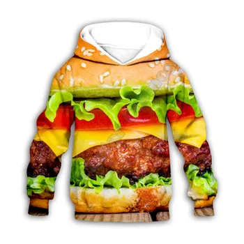Hamburger 3d baskılı Hoodies aile takım elbise tshirt fermuar Kazak Çocuk Takım Elbise Kazak Eşofman / Pantolon 03