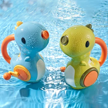 Bebek Banyo Oyuncakları Duş Banyo Yeni bebek oyuncakları Banyo Yüzme Oyuncak Sevimli Dinozor Clockwork Banyo Su Oyunu Çocuklar İçin Hediyeler 1-4 yıl