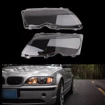 Ücretsiz kargo Sıcak Yeni 2 Adet Oto Araba Far Lensler Yedek Sol ve Sağ Far Koruyucu Kabuk Kapak BMW E46 4 4