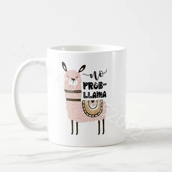 Komik Yenilik Hiçbir Sorun Llama Alıntı Kahve Kupa çay bardağı Sevimli Güzel Llama Aşk Bardak Hediyeler Llamas Sevgilisi Yaratıcı Şaka Baskılı 17