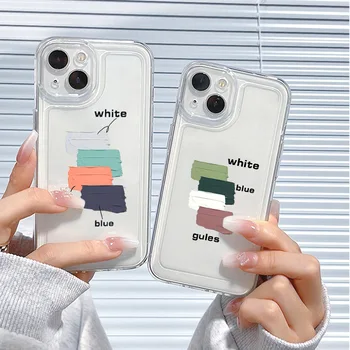 Sanat Yaratıcı Renk Darbeye Dayanıklı Telefon Kılıfı için iPhone 13 12 11 Pro Max Mini X XR XS Max 8 7 Artı SE 3 Yumuşak Silikon Şeffaf Kapak