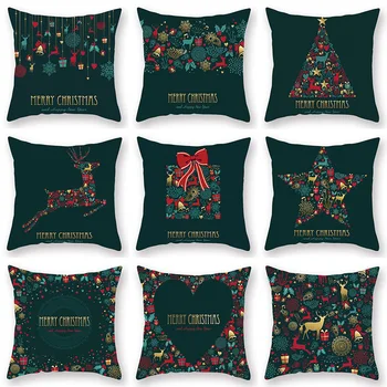 2022 Yeni Noel Kırmızı Yeşil Yastık Baskılı kanepe yastığı Ev Noel Yastık dekoratif yastıklar yastık kılıfı ev
