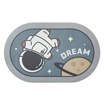 Zemin pedi Banyo Paspas Yıkama Başucu Halı Astronot Oval Yastık Banyo İçin 40x60 cm / 50x80 cm PVC Malzeme Kauçuk Antiskid Alt 18