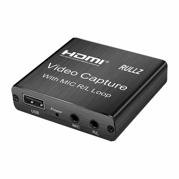 USB 2.0 4K HDMI Video Yakalama Kartı Mikrofon Ses Çıkışı TV Döngü HD 1080p Oyun Yakalama Kartı Canlı Akış Kutusu Video Kayıt Plakası 9