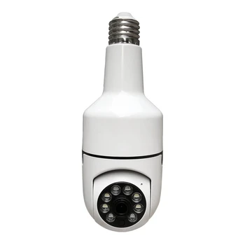 360 ° Hareketli Kafa Ampul Kamera, HD Wifi Güvenlik Kamerası, Ses ve ışık Alarmlı aktif Savunma Tavan Kamerası