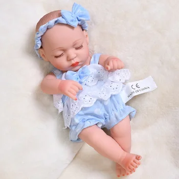 1 adet 11 İnç 30cm Uyu Bebek Çocuk Doğum için Yeni bir Moda Simülasyonu yeniden Doğuş Bebek Mini Sevimli Bebek Karikatür Hayvan Çocuk Oyuncak Bebek  10