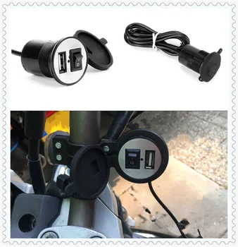 Evrensel motosiklet USB cep telefonu şarj cihazı anahtarı su geçirmez Kawasaki Z800 E Sürüm NİNJA 250 300R Z250 Z300 VERSYS 5