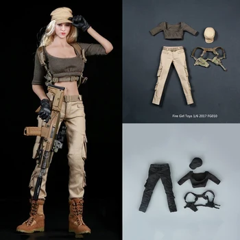 Yangın Kız Oyuncaklar FG010 1/6 Kadın Shooter Gunners Taktik Gunslinger Siyah Yelek Savaş Pantolon Tabanca Kılıfı için 12 