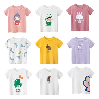 2020 yaz yeni Kore kız T-shirt çocuk giyim bebek giysileri kız kısa kollu tişört kız üst 15