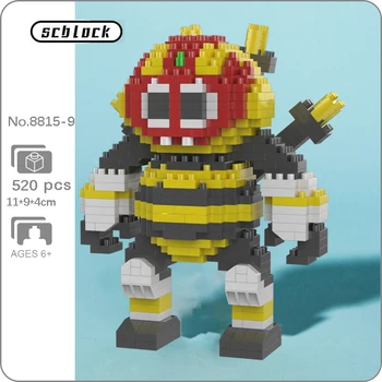 SC 8815-9 Anime B-Robo Örümcek Dedektif Canavar Böcek Robot Şekil Mini Elmas Blokları Tuğla Yapı Oyuncak Çocuklar için hiçbir Kutu 16